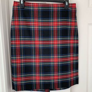 J Crew Tartan Plaid Pencil Skirt